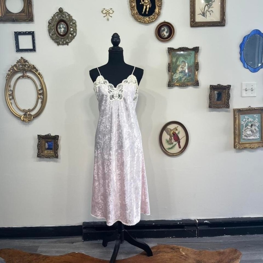 Vintage Blush Pink Lace Satin Slip Dress – Grace Dane II Romantic Lingerie
